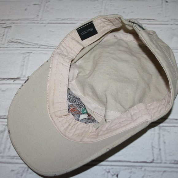 🧢 Original Vintage Khaki & Cream Bucket Hat – OS Embroidered Detail · - Picture 2 of 5